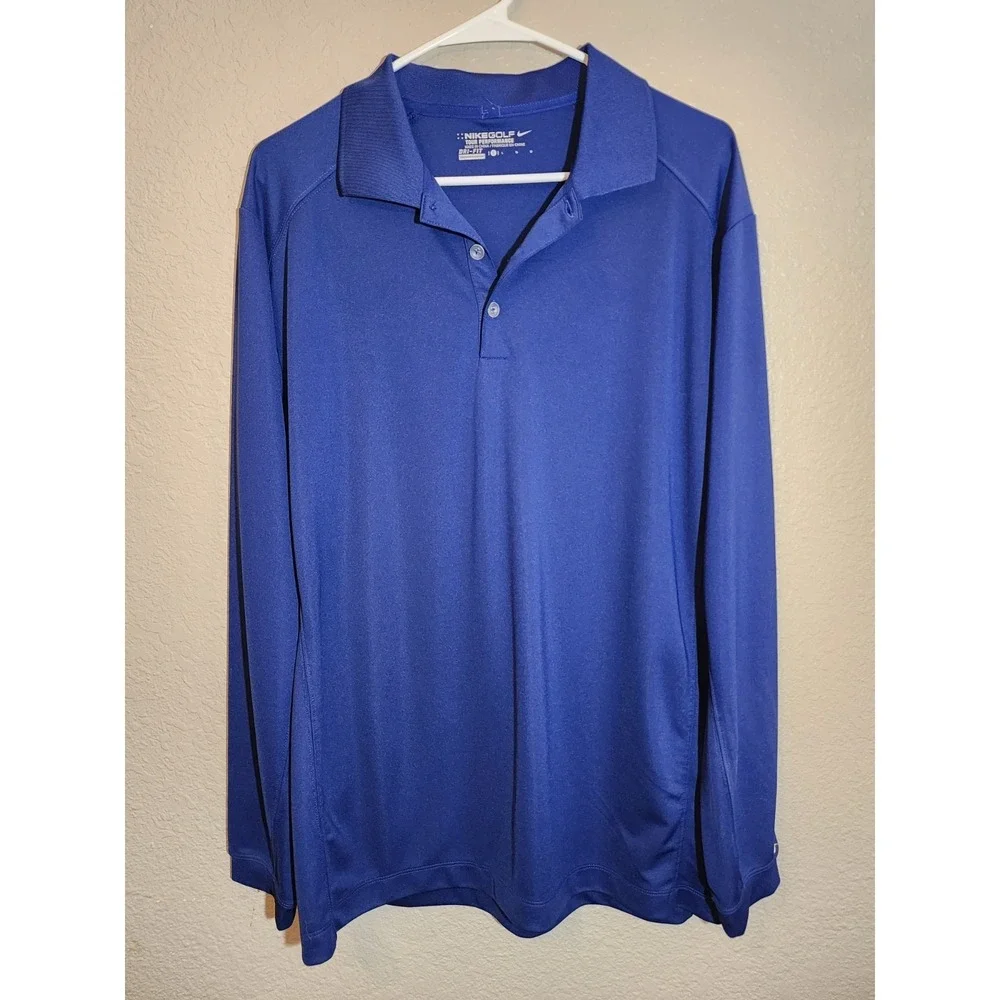 Nike Golf Tour Performance Dri-Fit Men's Polo Shirt‎ Blue Size Large L